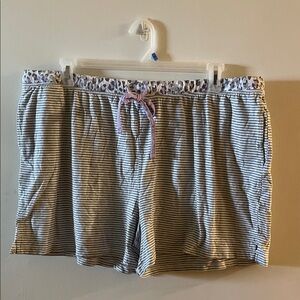 Midnight by Carole Hochman Striped Pajama Shorts - Gray and Purple